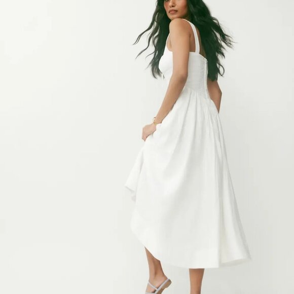 Reformation White Midi Dress - Picture 4 of 8